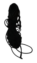 Black Suede Strap Stilettos Shoes Sandals Dolce & Gabbana