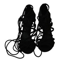 Black Suede Strap Stilettos Shoes Sandals Dolce & Gabbana
