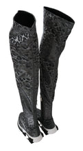 Gray Leopard High Top Sneakers Booties Shoes Dolce & Gabbana
