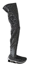 Gray Leopard High Top Sneakers Booties Shoes Dolce & Gabbana