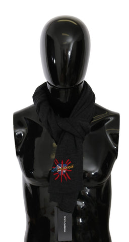 Gray #DGLovesLondon Wool Wrap Wool Scarf Dolce & Gabbana