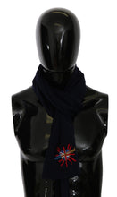 Blue #DGLovesLondon Wrap Shawl Wool Scarf Dolce & Gabbana
