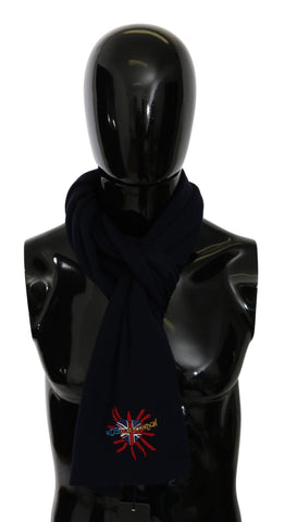 Blue #DGLovesLondon Wrap Shawl Wool Scarf Dolce & Gabbana
