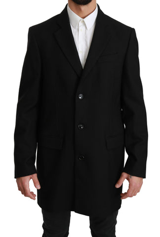 Black 100% Wool Jacket Coat Blazer Dolce & Gabbana