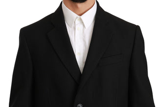Black 100% Wool Jacket Coat Blazer Dolce & Gabbana