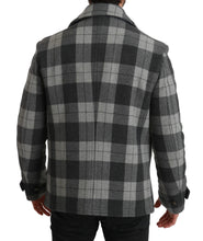 Gray Check Wool Cashmere Coat Jacket Dolce & Gabbana