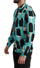 Blue Silk Ice Cream Print Casual Shirt Dolce & Gabbana