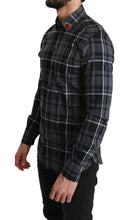 Gray Checkered Heart Collar MARTINI Shirt Dolce & Gabbana