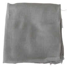 Gray Fringe Neck Wrap Cotton Scarf Costume National
