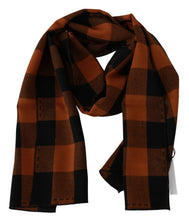 Orange Check Neck Wrap Shawl Scarf Costume National