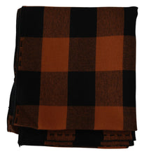 Orange Check Neck Wrap Shawl Scarf Costume National