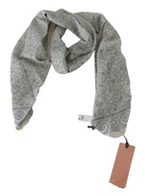 Cotton Beige Blue Fantasy Print Scarf Ermanno Scervino