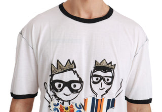 White Men Print #dgfamily Cotton T-shirt Dolce & Gabbana