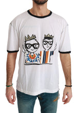 White Men Print #dgfamily Cotton T-shirt Dolce & Gabbana