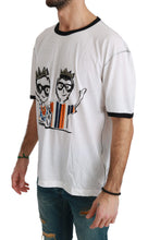 White Men Print #dgfamily Cotton T-shirt Dolce & Gabbana