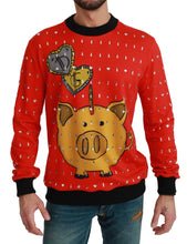 Red Crystal Pig of the Year Sweater Dolce & Gabbana