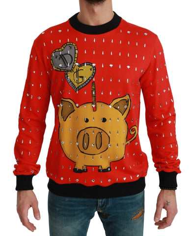 Red Crystal Pig of the Year Sweater Dolce & Gabbana