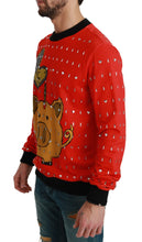 Red Crystal Pig of the Year Sweater Dolce & Gabbana