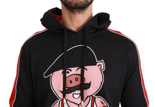 Black Pig of the Year Hooded Sweater Dolce & Gabbana