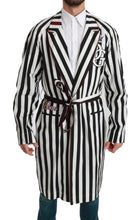 Black Coat Nightgown  White Cotton Robe Dolce & Gabbana