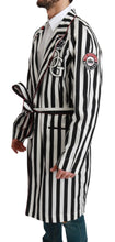 Black Coat Nightgown  White Cotton Robe Dolce & Gabbana