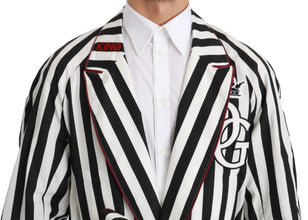 Black Coat Nightgown  White Cotton Robe Dolce & Gabbana