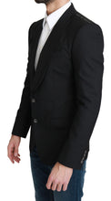 Black Single Breasted Formal Wool Blazer Dolce & Gabbana