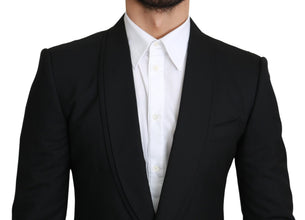 Black Single Breasted Formal Wool Blazer Dolce & Gabbana