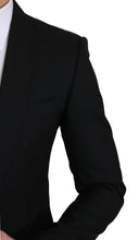 Black Single Breasted Formal Wool Blazer Dolce & Gabbana