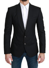 Black Single Breasted Formal Wool Blazer Dolce & Gabbana