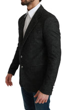 Gray Plaid Check Slim Fit Jacket Blazer Dolce & Gabbana