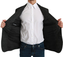 Gray Plaid Check Slim Fit Jacket Blazer Dolce & Gabbana