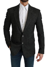 Gray Plaid Check Slim Fit Jacket Blazer Dolce & Gabbana