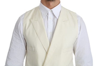 White Waistcoat Formal Wool  Vest Dolce & Gabbana