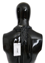 Black Gray Viscose Foulard Branded Scarf Costume National