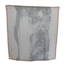 Gray Red Silk Shawl Foulard Wrap Scarf Costume National