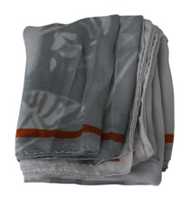 Gray Red Silk Shawl Foulard Wrap Scarf Costume National