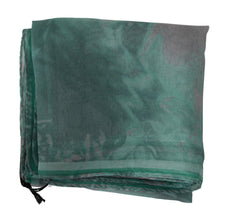 Green Silk Shawl Foulard Wrap Scarf Costume National
