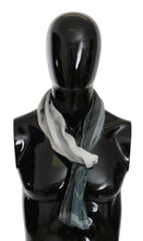 Gray Wool Viscose Foulard Patterned Branded Scarf GF Ferre