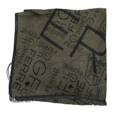 Green Wool Viscose Foulard Patterned Branded Scarf GF Ferre