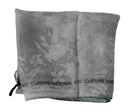 Gray Silk Shawl Foulard Wrap Scarf Costume National