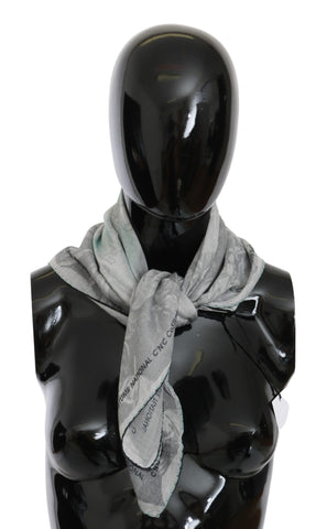 Gray Silk Shawl Foulard Wrap Scarf Costume National