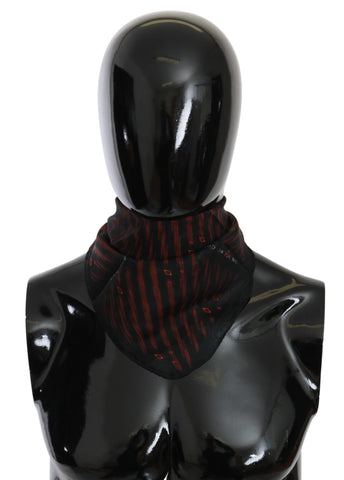 Black Orange 100% Silk Branded Scarf Costume National