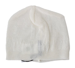 Beanie White Wool Blend Branded Hat Costume National