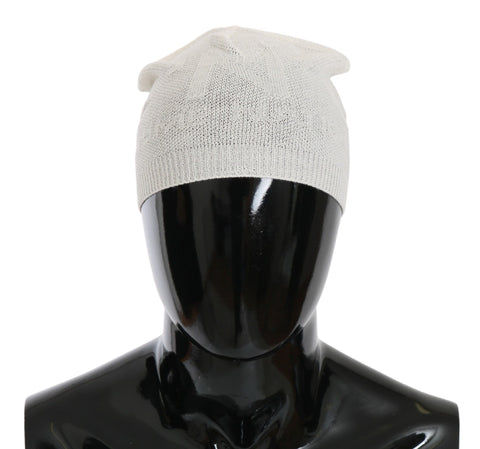 Beanie White Wool Blend Branded Hat Costume National