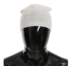 Beanie White Wool Blend Branded Hat Costume National