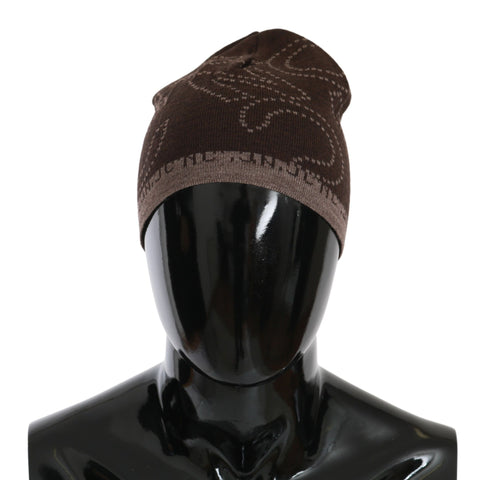 Beanie Brown Wool Blend Branded Hat Costume National