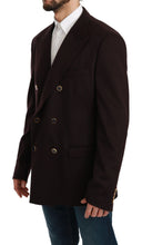 Bordeaux Cashmere Coat TAORMINA Blazer Dolce & Gabbana