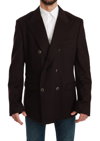Bordeaux Cashmere Coat TAORMINA Blazer Dolce & Gabbana