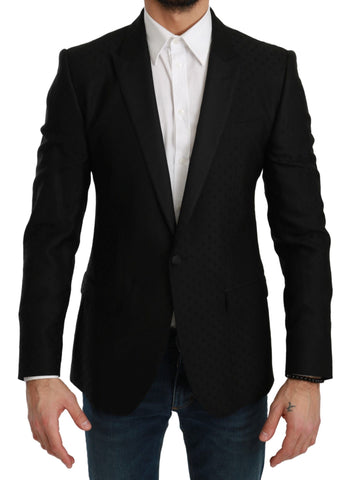 Black Slim Fit Coat Jacket MARTINI Blazer Dolce & Gabbana